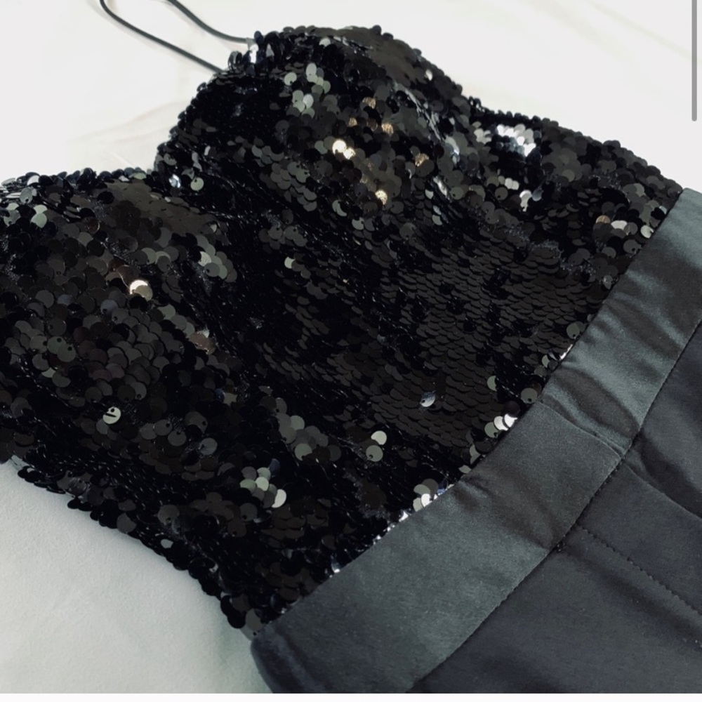 ZARA - Black Sequin Tuxedo Jumpsuit